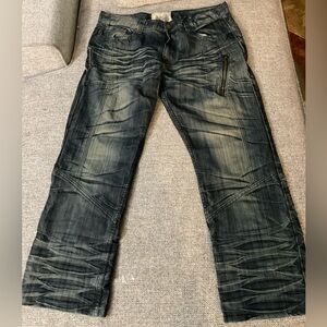 F.U.S.A.I men's Y2K vintage 2000s grunge Distressed dark wash Jeans size 36